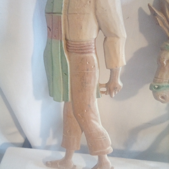 VINTAGE MEXICAN MAN AND BURRO DONKEY CAST METAL WALL ART HANGING MINT MARKED - Picture 3 of 12